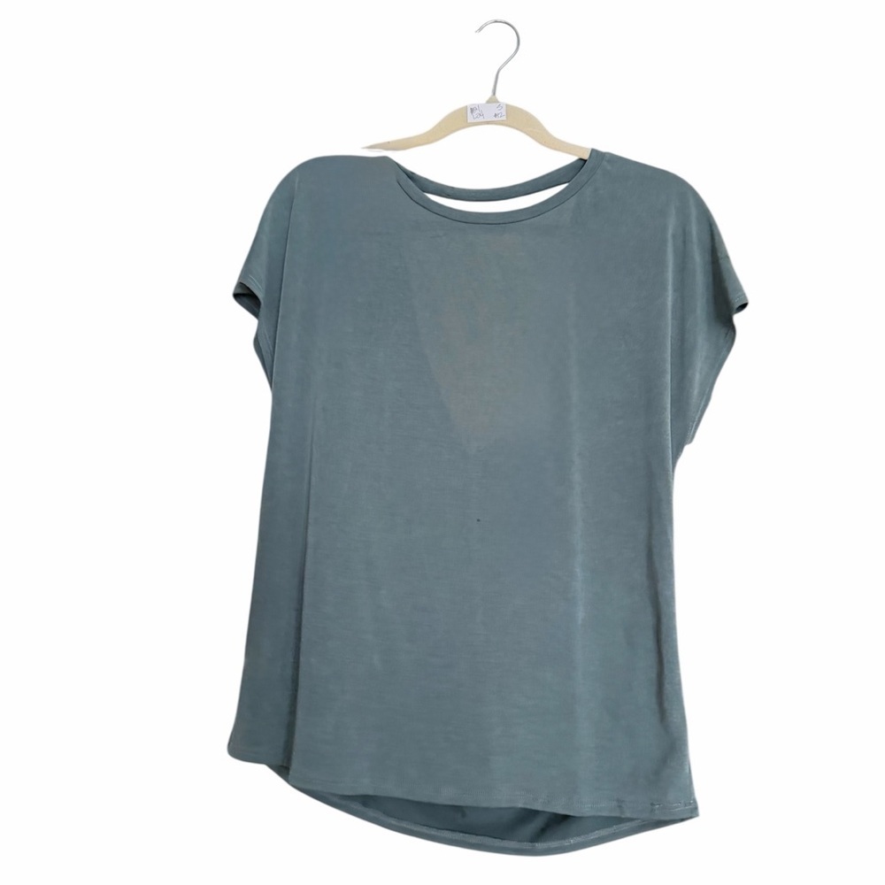 Casual Green Women's Top with Draped Back